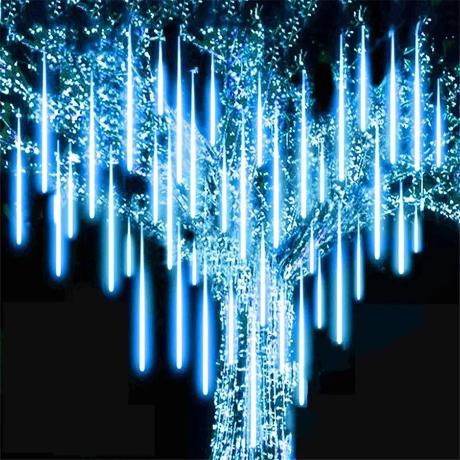 Impermeabile 30/50Cm Tenda Icicle String Lights Ghirlanda Outdoor Meteor Shower Fairy Lights For Party Garden Christmas Tree Decor