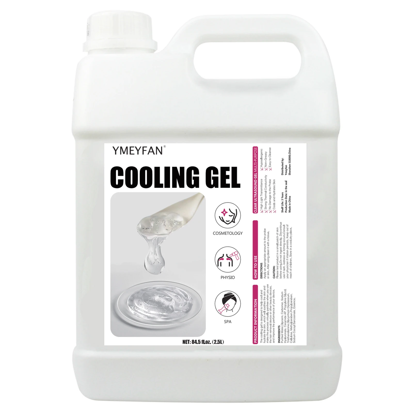84.5Oz Gel Conduttore Radiofrecuencia Y Cavitacion Gel Conduttivo Trasparente Per Macchina Ad Ultrasuoni Viso Microcorrente Ems Hifu