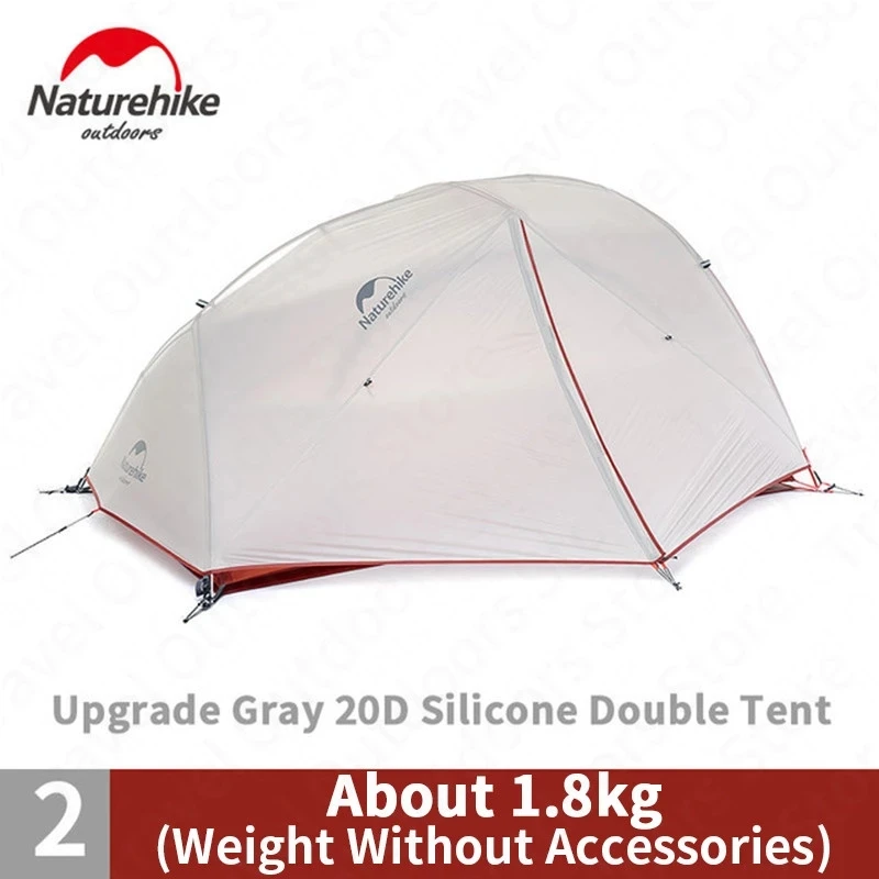 Naturehike Outdoor Aggiornato Star River Tenda Da Campeggio 1.7Kg Ultralight 2 Persone 4 Stagioni 20D Tenda In Silicone Con Tappetino Gratuito