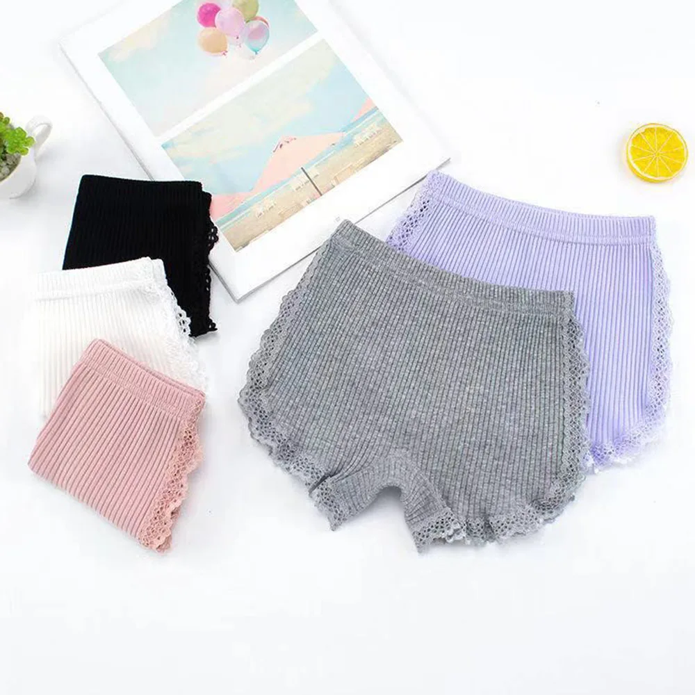 Melario 3-9 Yrs Summer Cotton Girls Lace Shorts Pink Baby Girl Safety Pants Underwear Shorts Cute Briefs For Kids Clothing Black