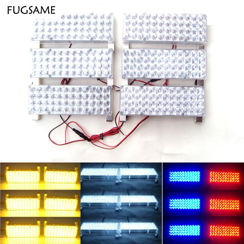 Fugstesso 6*48 288 Led Auto Veicolo Avviso Automatico Lampeggiante Flash Stroboscopico Luci Di Emergenza Lightbar Deck Dash Lights 12V