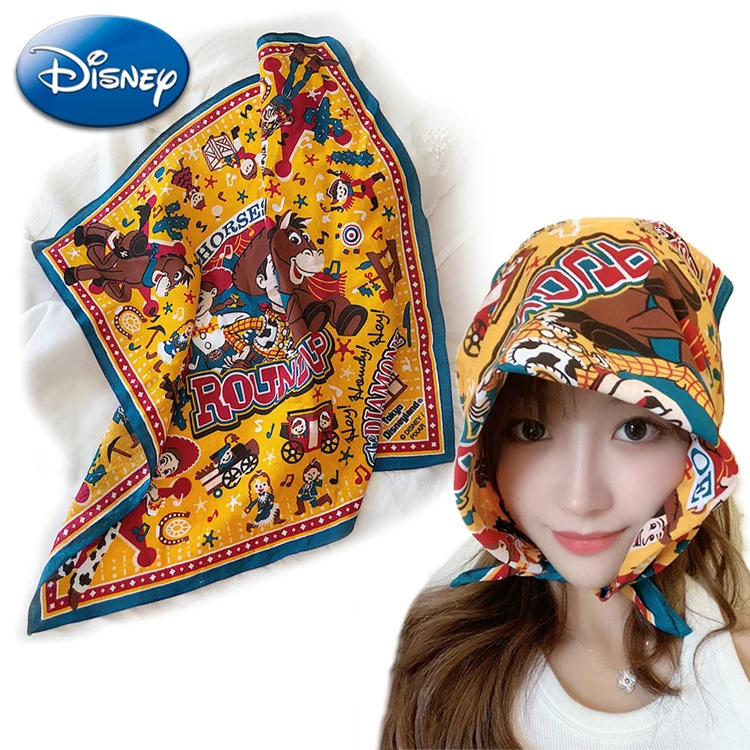 Disney Bandanas Toy Story Woody Cartoon Print Sciarpa Quadrata In Cotone Uomo Donna Bambini West Cowboy Costumi Accessorio Regalo Cosplay