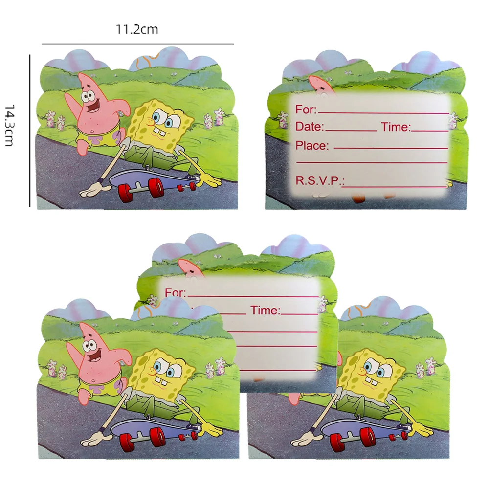 Hot Sponge Cartoon Bob Inviti Card Star Party Decorazioni Per Feste Di Buon Compleanno Bomboniere Per Bambini Biglietti D'Invito Biglietto Di Auguri
