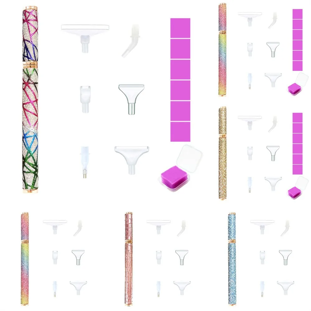 5D Ricamo Sparkle Punto Croce Glitter Pittura Diamante Penna Accessori Punto Trapano Penne Cera Argilla Fango Fai Da Te Nail Art