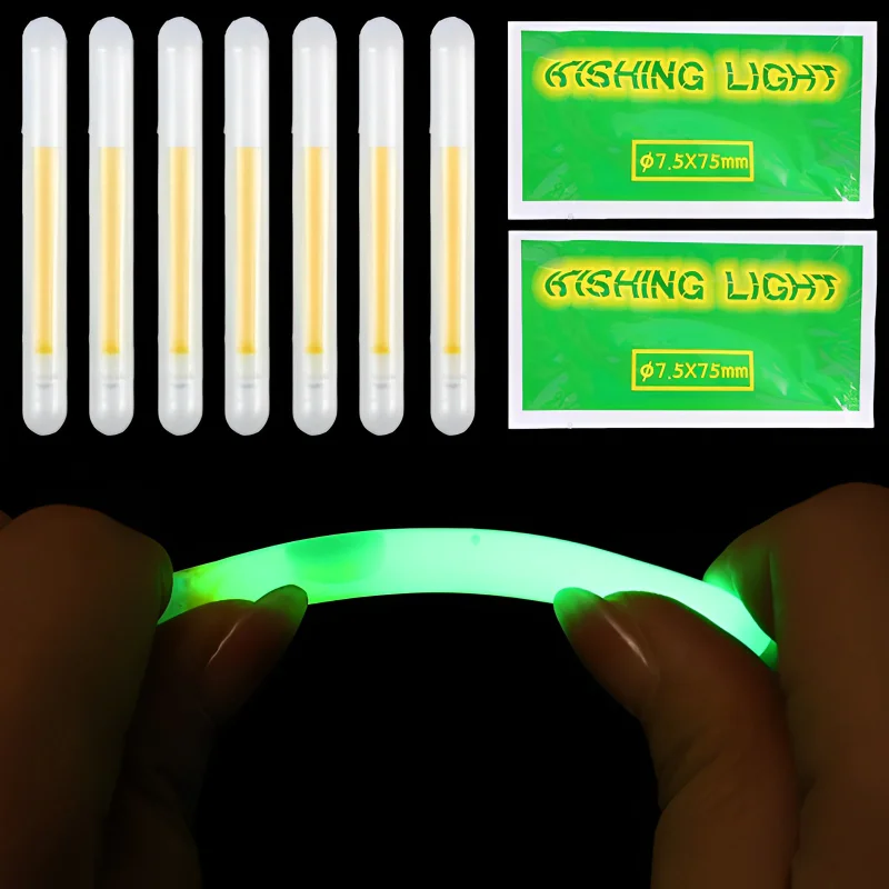 2/4 Pz Lucciole Fluorescente Lightstick Luce Galleggiante Da Pesca Rod Lights Dark Glow Stick Utile Pesca Lightstick 7.5-7.5Mm
