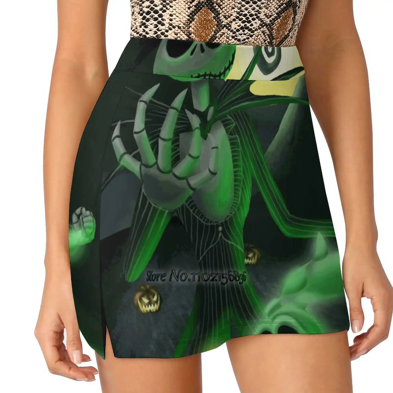 Nightmare Before Christmas Skellington Donne Gonne Da Tennis Golf Badminton Pantskirt Sport Phone Pocket Skort Nightmare