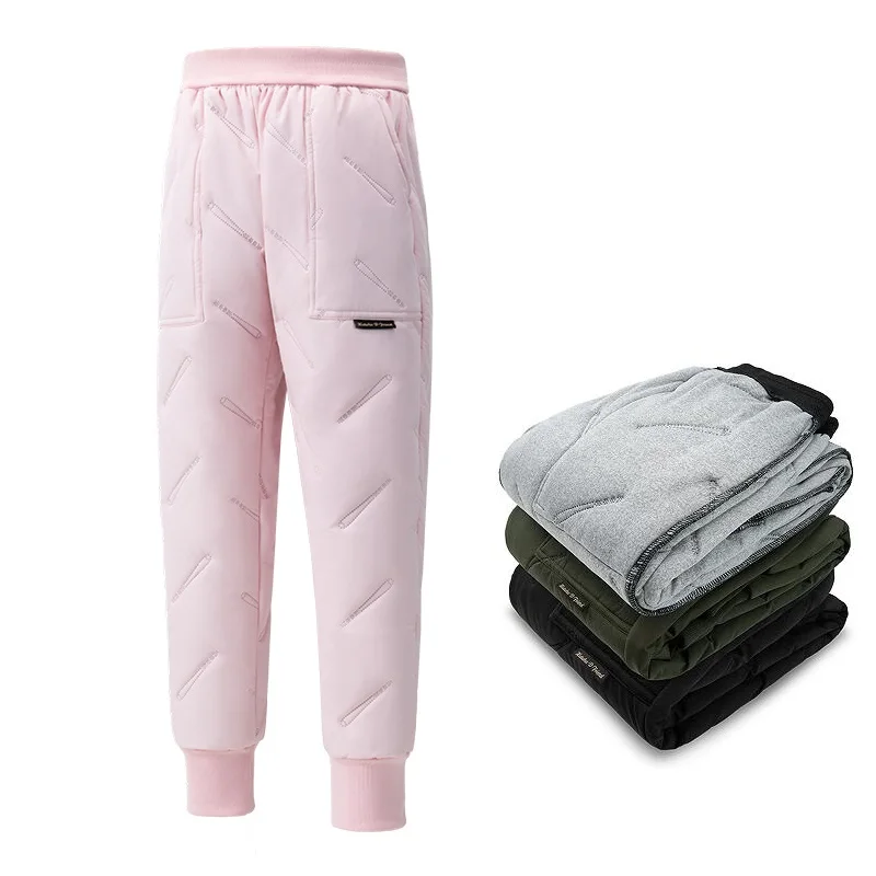 Inverno Impermeabile Caldo Ragazze Ragazzi Sciolto Cotone Foderato Jogger Sweatpant School Kids Active Track Pantaloni Allenamento Bottoms 5-16Yrs