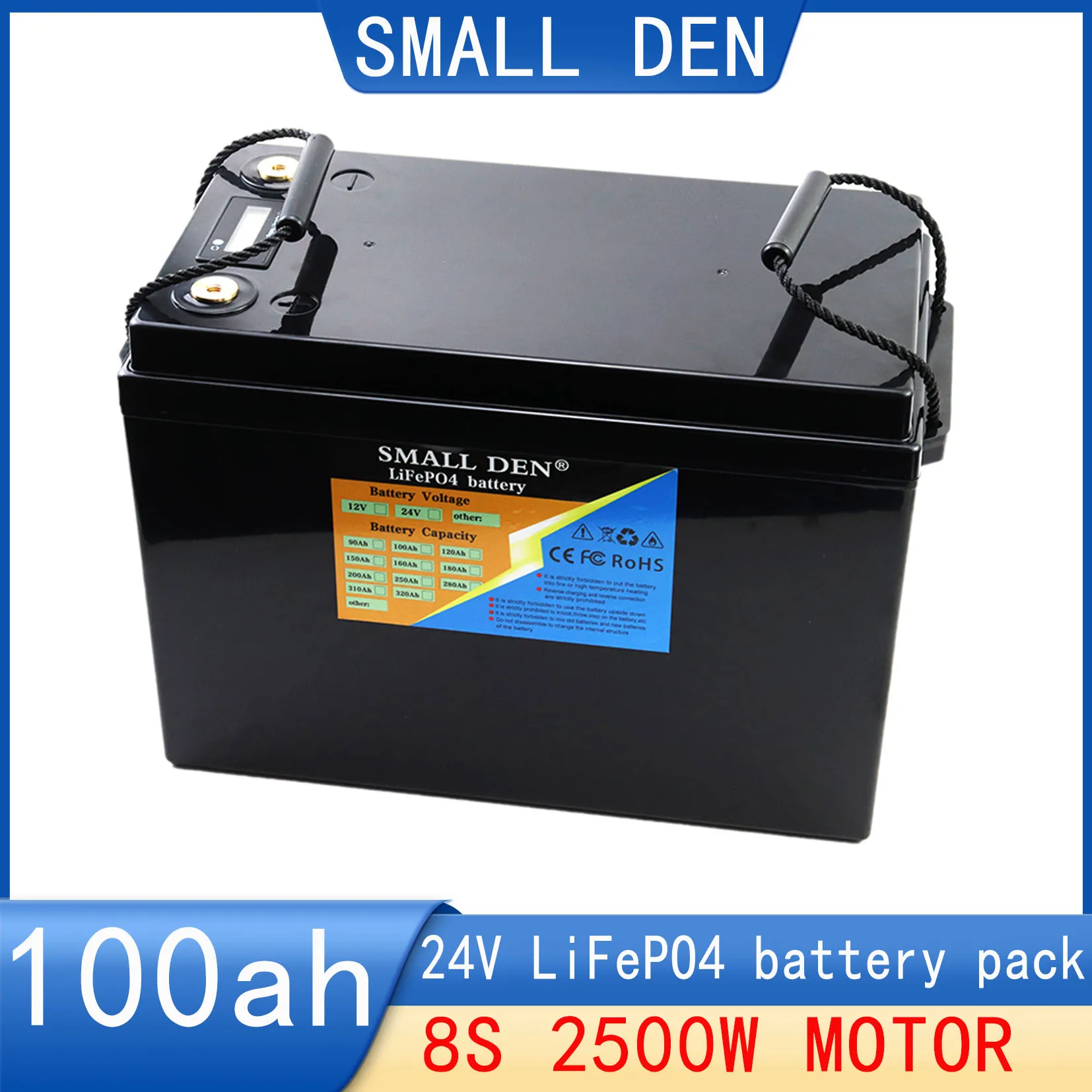 24V 100Ah Lifepo4 Akku 8S 2500W Hoch Leistung Mit Bms 29,2 V E-Scooter Boot Gabelstapler Rv Golf Wagen Rollstuhl Solarsp Eicher