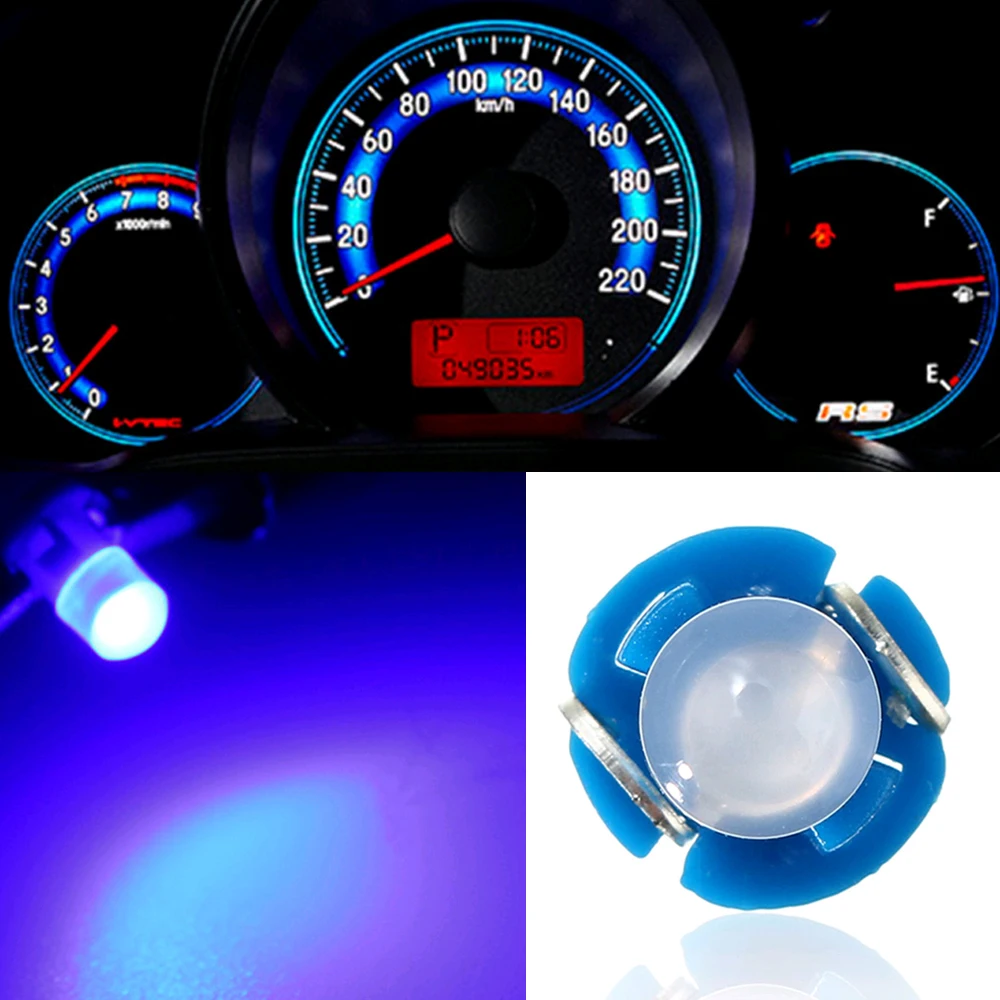 10Pcs Car Auto Interior T3 Wedge Led Lamps Instrument Dash Cruscotto Gauge Base Azzurro Sostituzione Universale Utile