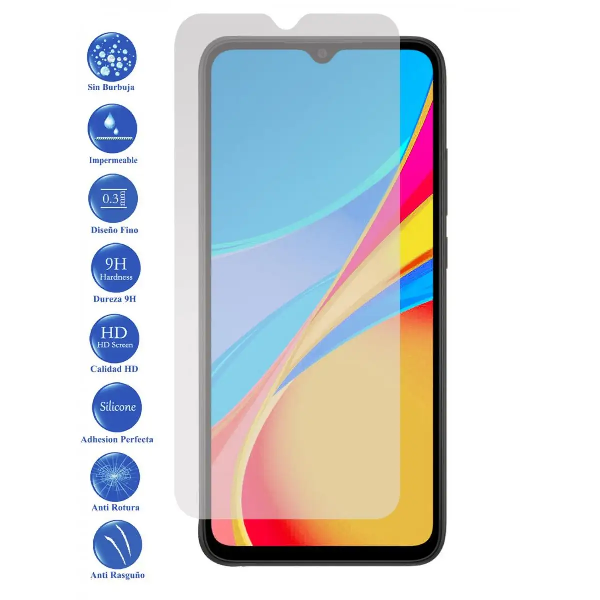 Proteggi Schermo In Vetro Temperato Xiaomi Redmi 9C 9H Per Movil - Todotumovil