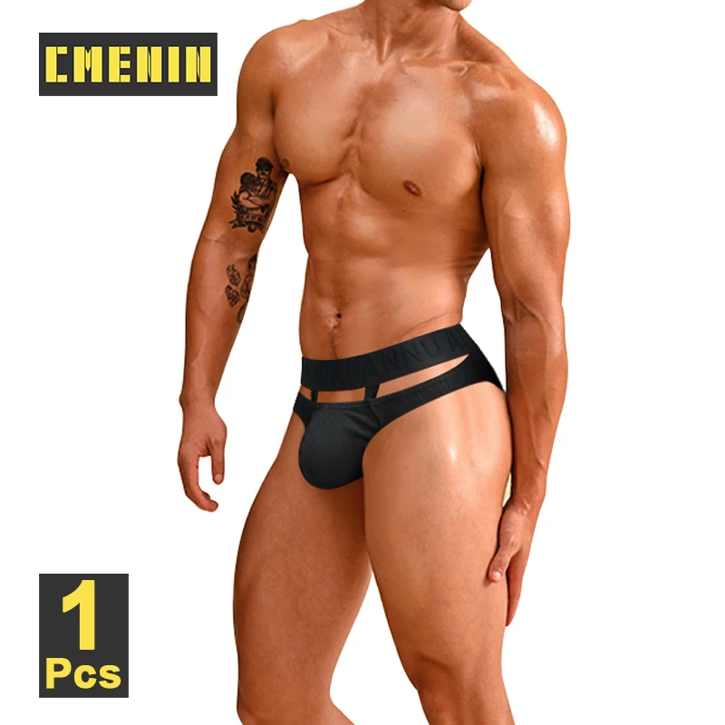 Cmenin Cotton Costume Da Bagno Da Uomo Slip Sexy Double Stripe Ritaglio Slip Per Uomo Gay Slip Sport Fitness Uomo Mutandine Slip