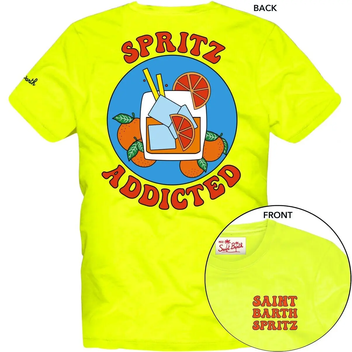 Maglietta A Maniche Corte Da Uomo Saint Barth Giallo 15504 Maniche Lunghe O Corte
