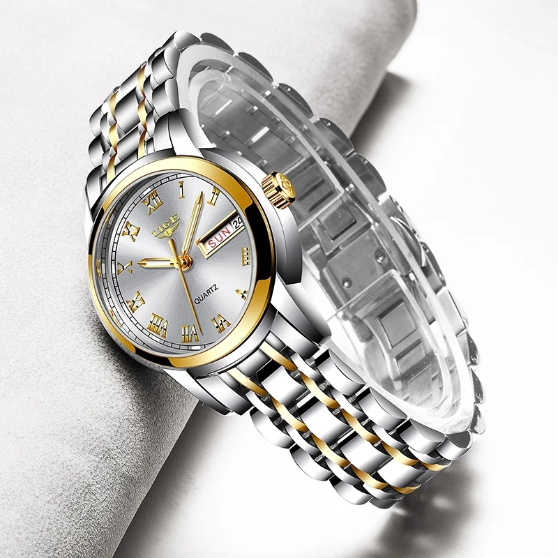 Lige 2023 New Gold Watch Women Orologi Ladies Creative Steel Women'S Bracciale Orologi Orologio Impermeabile Femminile Relogio Feminino
