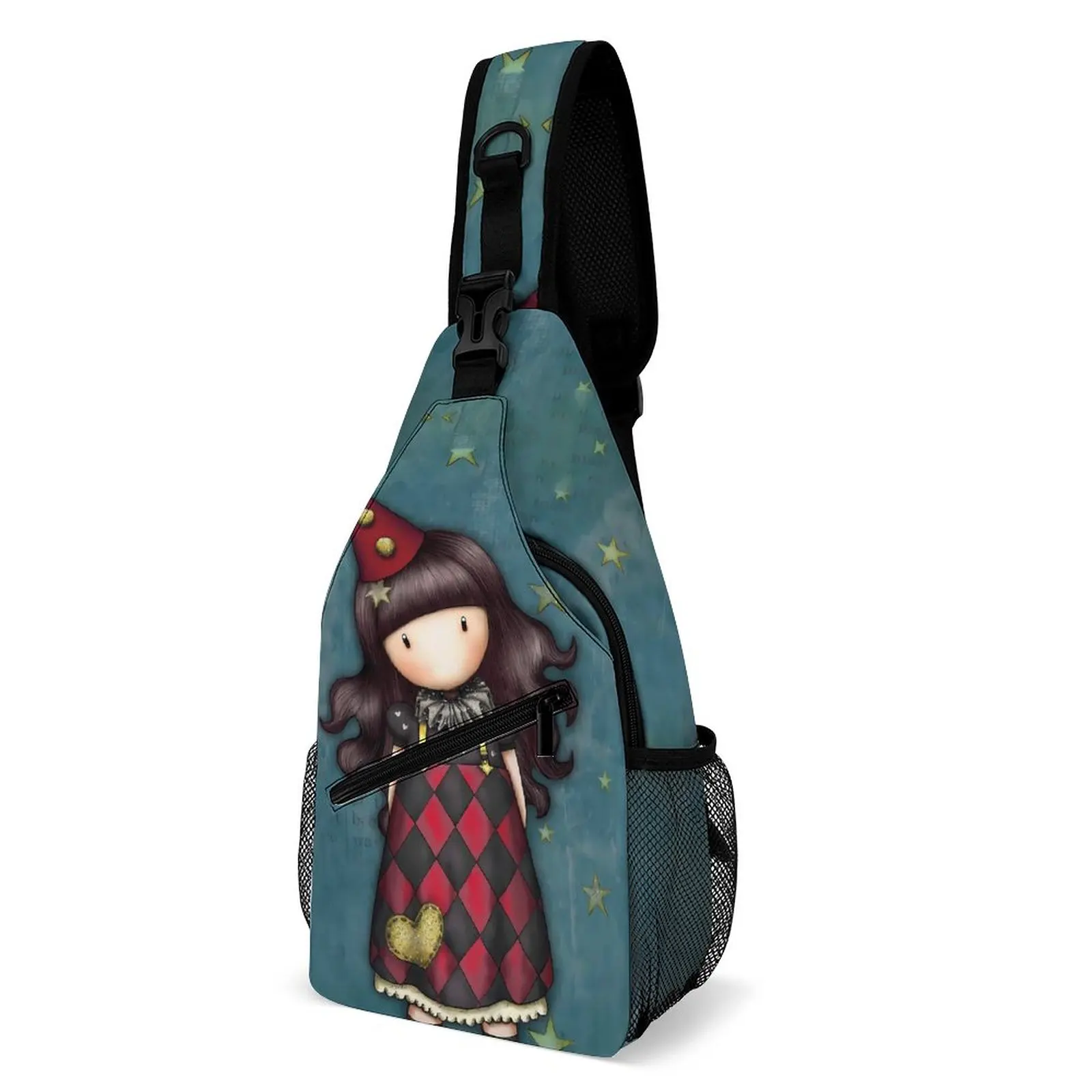 S-Santoros Borse A Tracolla G-Gorjusss Harlequin Print Chest Bag Donna University Cycling Sling Bag Moto Designer Piccole Borse