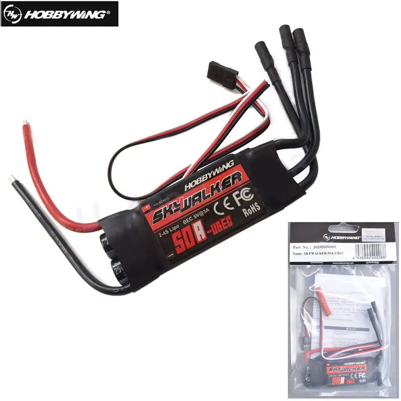 Hobbywing Skywalker 50A Brushless Esc 2 ~ 4S Regolatore Di Velocità Per Aereo Aereo