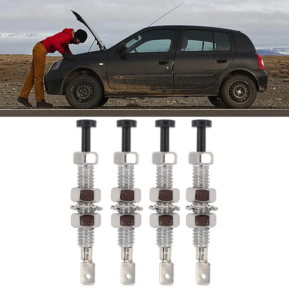 4Pcs Universal Auto Truck Hood Door Pin Switch Regolabile Alarm Light Hood Screw Car Alarm Security Regolabile