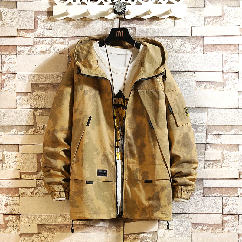 Uomo Streetwear Cargo Outwear Cappotti Bomber Da Uomo Giacca A Vento Da Uomo Giacca Mimetica Militare Vogue Abbigliamento Giacca Con Cappuccio