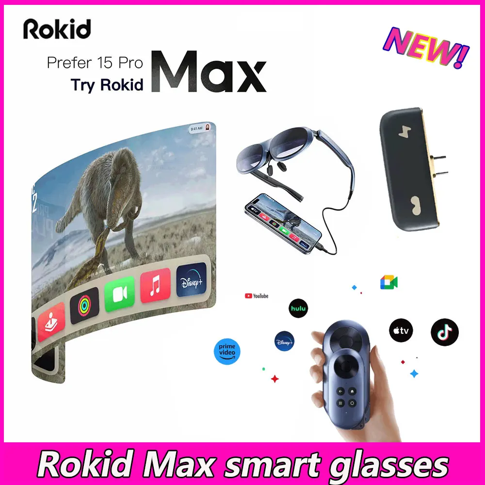 Rokid Max Smart Glasses Dispositivo Di Visualizzazione Del Gioco 3D Rokid Station Smart Portable Ar Glasses Per Huawei Cast Screen Phone 15 Pro