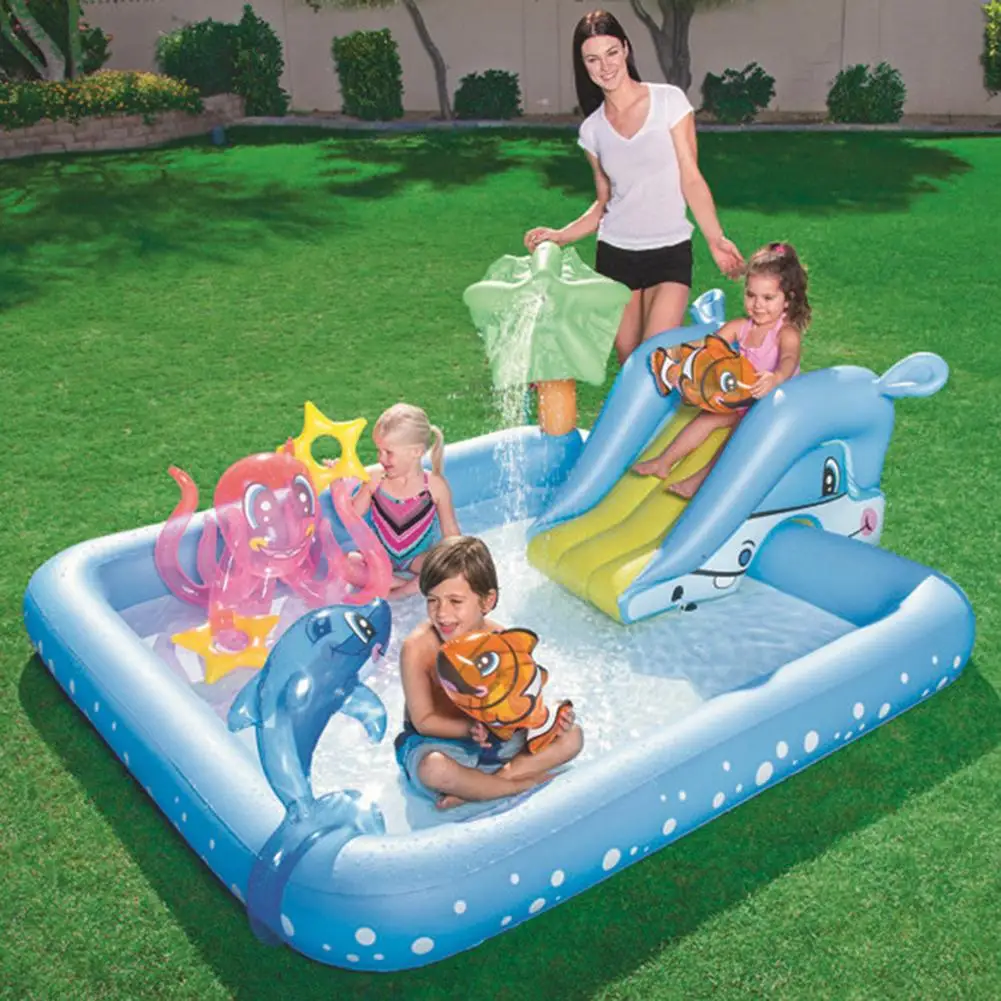 Piscine Quadrate Gonfiabili Per Bambini Scivoli D'Acqua Divertenti Piscine Da Giardino Per Giochi D'Acqua All'Aperto Piscine Estive