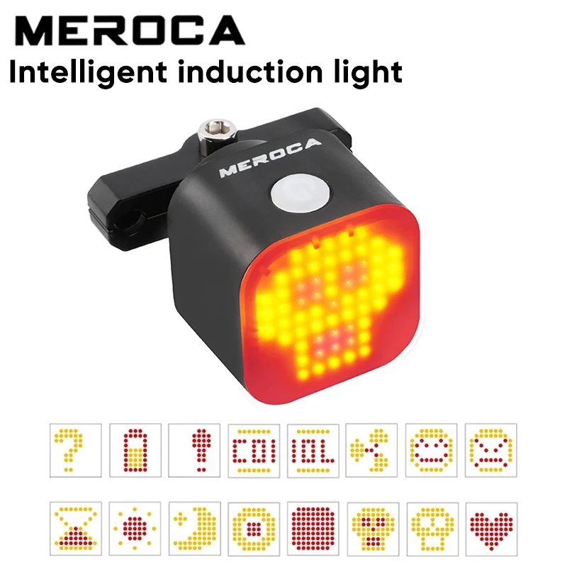 Meroca Bike Smart Sensor Lights Fanale Posteriore Per Bicicletta Usb Ricaricabile Sensore Freno Per Bicicletta Lampada Di Avvertimento Lanterna Freno 