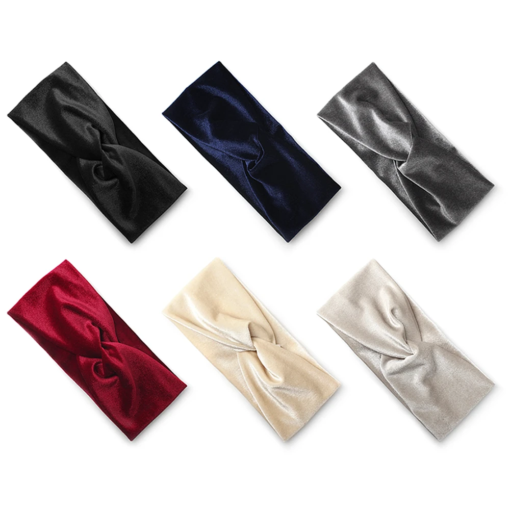 Elegante Donna Velluto Tinta Unita Fascia Per Capelli Ragazze Yoga Frangia Fascia Per Capelli Trucco Elastico Capelli Spezzati Copricapo Accessori Per