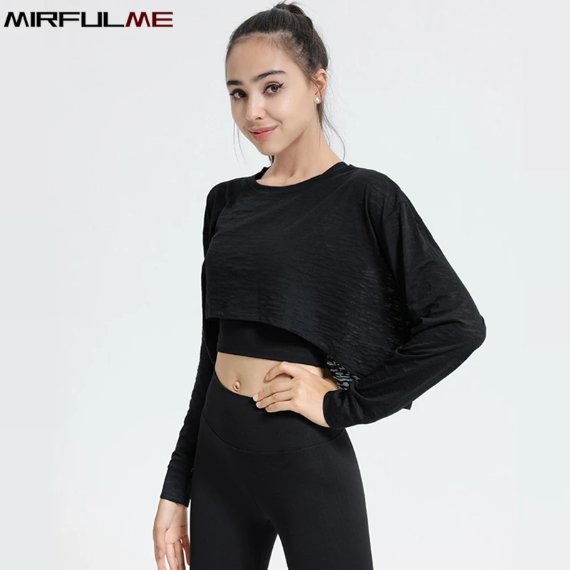 Camicie Da Yoga Larghe Sottili Da Donna T-Shirt Sportiva A Maniche Lunghe Quick Dry Running Felpe Workout Smock Girls Gym Fitness Top Camicetta