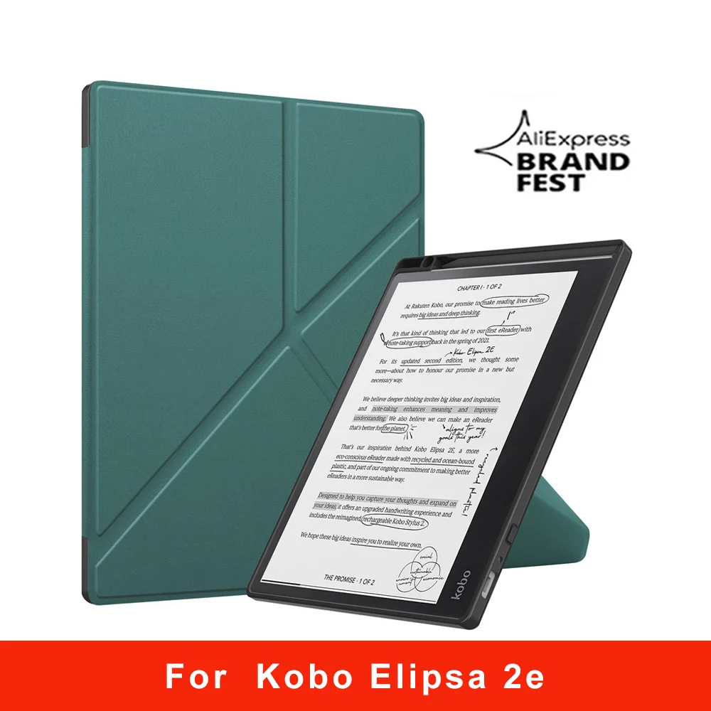 Per Funda Kobo Elipsa 2E Case 10.3 "Multi-Folding Stand Soft Silicon Back Smart Case Per Kobo Elipsa 2E Cover Con Portamatite