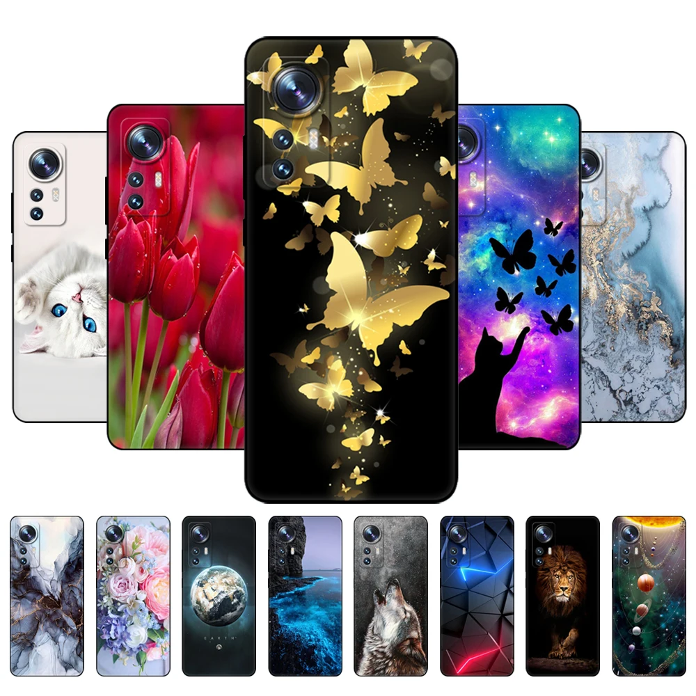 Per Xiaomi 12 Custodia Per Xiaomi 12 Pro Cover Posteriore In Silicone Per Xiaomi Mi 12 Xiaomi 12 Lite Mi 12Pro Bumper Funda Custodia In Tpu Nero