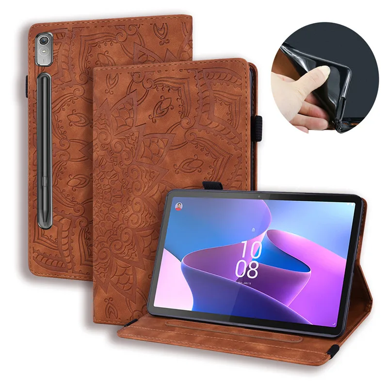 Per Lenovo Xiaoxin Pad Pro 12.7 Custodia Flower 3D Emboss Custodia In Pelle Pu Per Xiaoxin Pad Pro 12 7 Lenovo P12 12.7 Custodia Coque