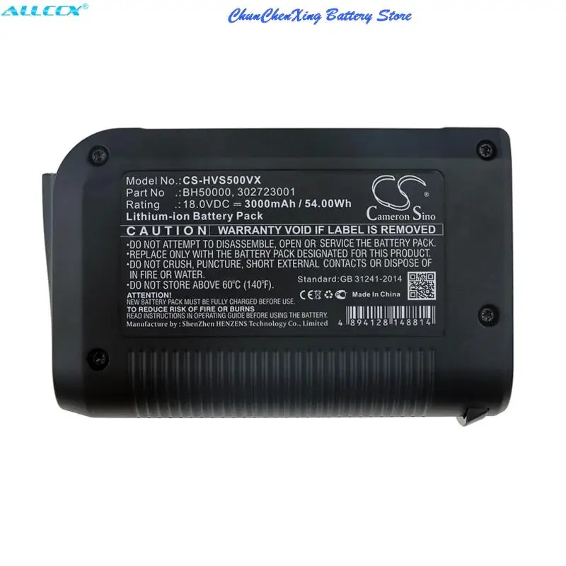 Batteria Cameron Sino 3000Mah Per Aspirapolvere Hoover Bh50010 Platinum Collection Cordless Stick, Bh50015,Platinum Linx, Platinum Stick