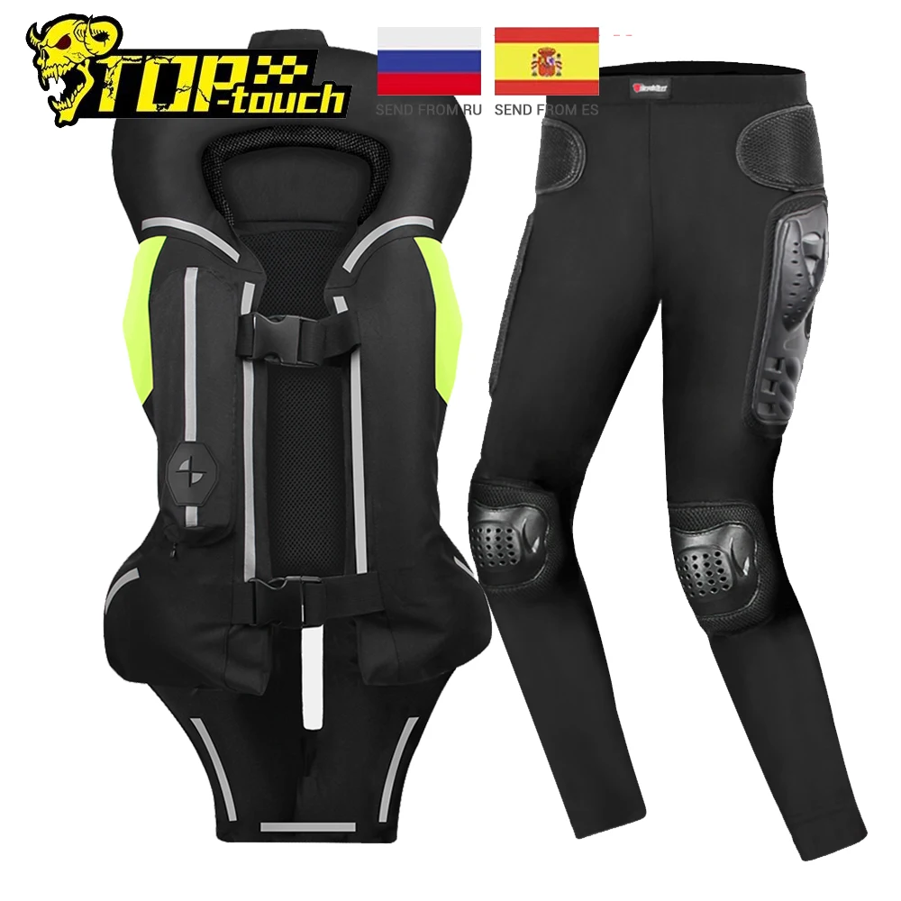 Giacca Da Moto Traspirante Motocross Chaqueta Moto Air Bag Riflettente Veste Moto Pantaloni Protettivi Da Moto Attrezzatura Da Uomo
