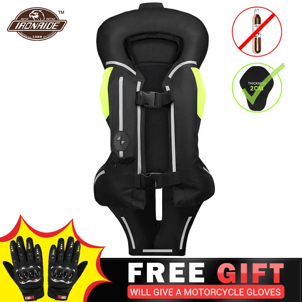 Nuovo Moto Airbag Gilet Uomo Giacca Moto Riflettente Motocross Airbag Moto Gilet Protettivo Nero Fluorescente S-3Xl