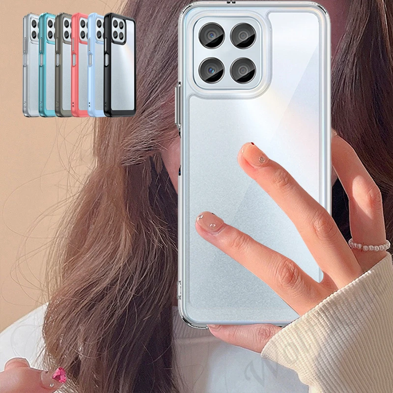 Per Cover Honor X8A 5G Custodia Honor X8A 5G Capas Paraurti Posteriore Antiurto Colore Trasparente Cornice Clear Fundas Honor X8A 5G