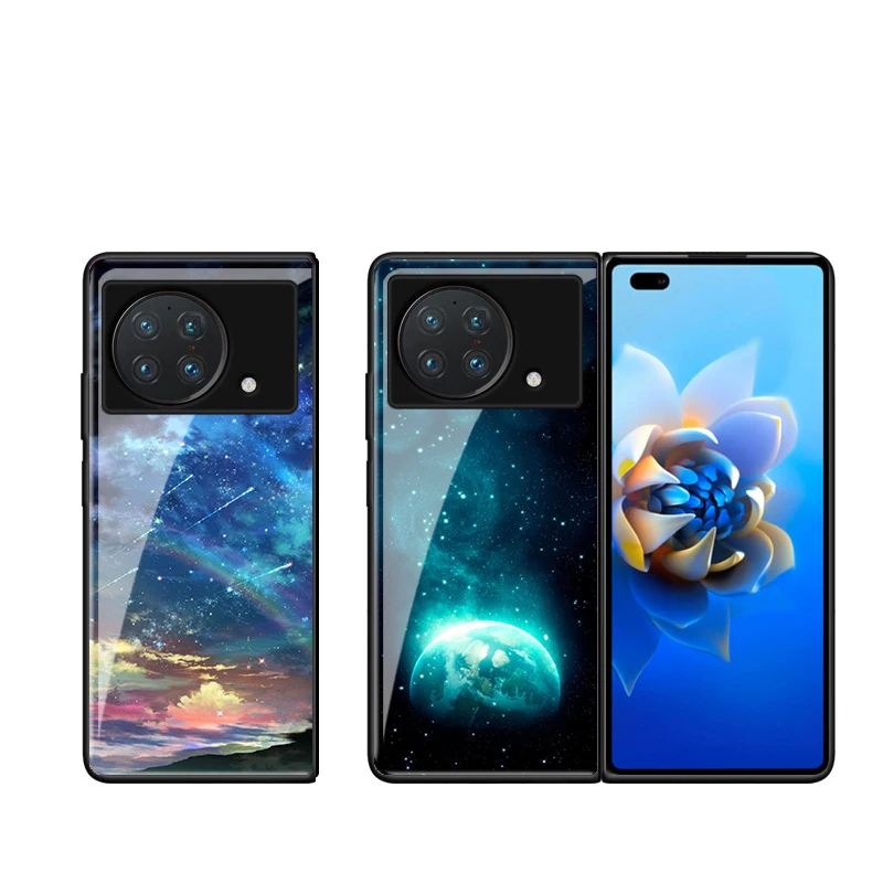 X Fold Funda Case Per Vivo X Fold Dream Nebula Starry Sky Cartoon Pattern Protezione In Vetro Temperato Custodia Per Cellulare