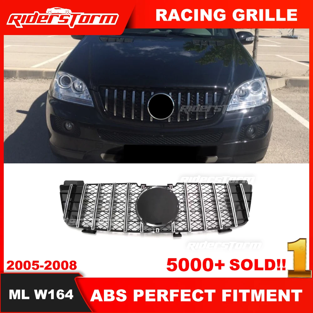 Griglia W164 Da 2005-2008 Anni Ml Con Rete Posteriore Per Griglia Merced Ml Classe W164 Gt W164 Griglia Panamericana Con Piastra A Specchio In Rete