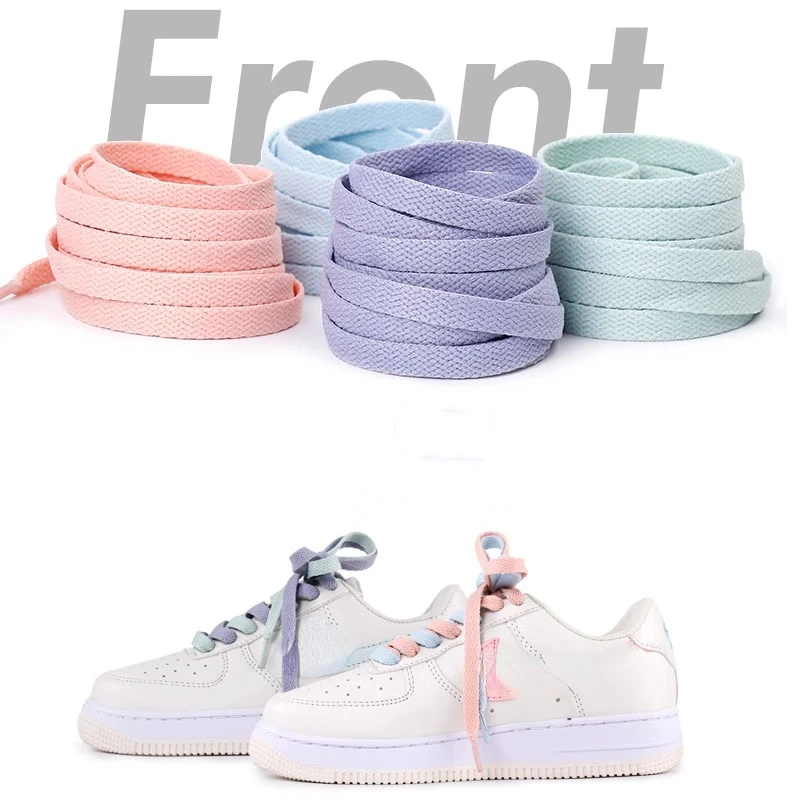 1 Paio 8Mm Piatto Addensare Colore Caramella Af1 Bambini Lacci Delle Scarpe Basket Sneakers Vela Lacci Delle Scarpe Accessori Per Scarpe 60/100/120/14