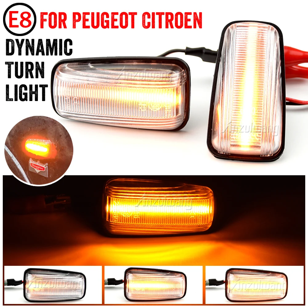 2X Indicatore Di Direzione Fluente Led Indicatore Laterale Dinamico Luce Ripetitore Laterale Per Peugeot 106 306 406 806 Expert 1 2 Per Fiat Scudo Uly