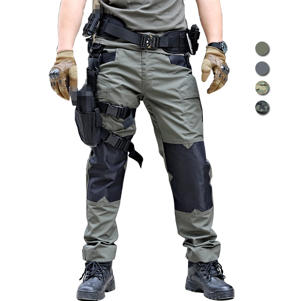 Pantaloni Tattici Uomo Militare Esercito Cargo Pant Ix6 Raider Outdoor Multi-Tasca Ginocchio Patch Ripstop Camouflage Pantaloni Softair Larghi