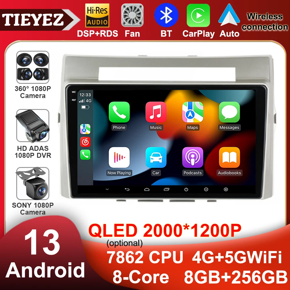 Android 13 Per Toyota Corolla Verso 2006 + Autoradio Video Multimediale Android Auto Carplay Lettore Dsp Navigazione Gps Autoradio