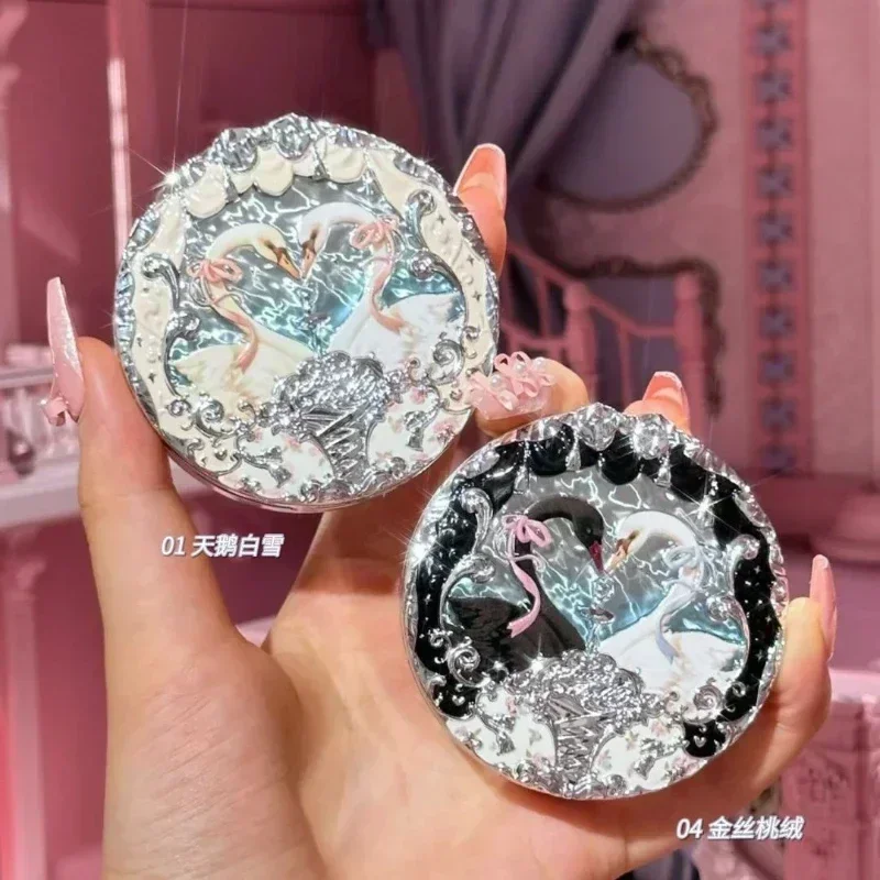 Flower Konws Swan Ballet Blush Goffrato Waterproof Long Lasting Easy Color Natural Peach Blush Makeup Women Face Blush Palette