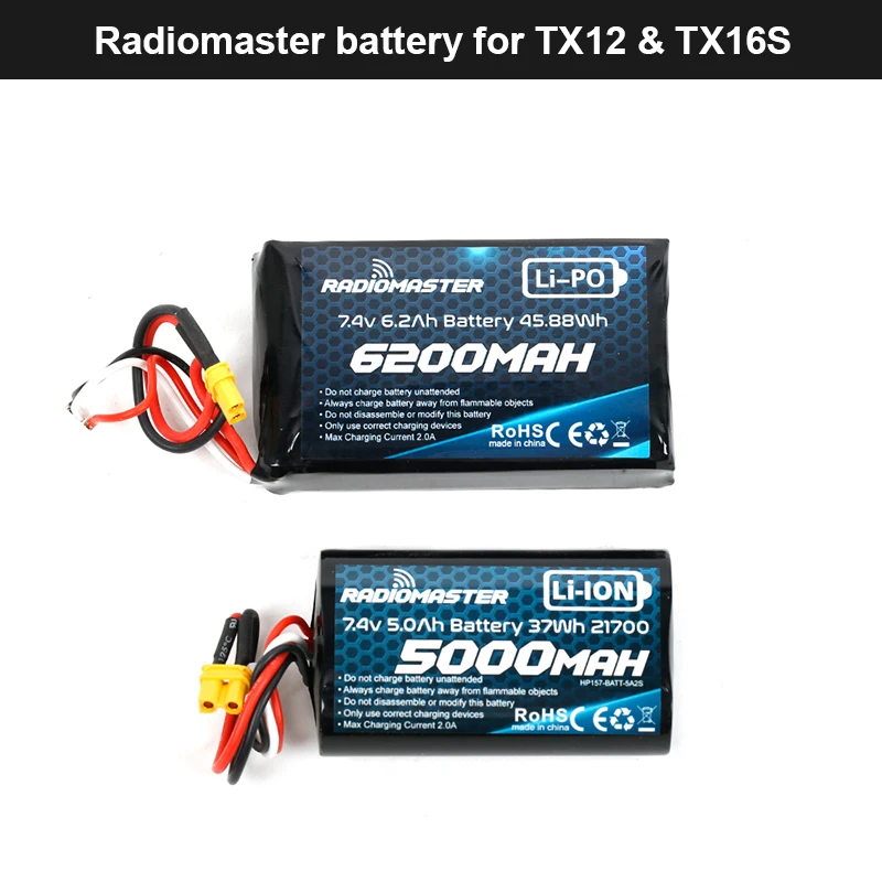 Radiomaster Tx12 Tx16S 2S 7.4V 5000Mah/6200Mah Batteria Lipo Modulo Universale Batterie Telecomando