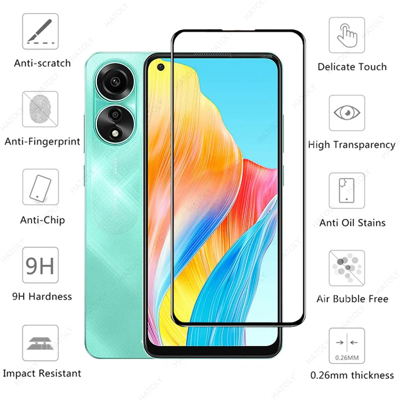 Vetro Per Oppo A78 4G Vetro Temperato Per Oppo A78 4G Camera Len Film Full Cover Phone Screen Protector Per Oppo A78 4G Glass