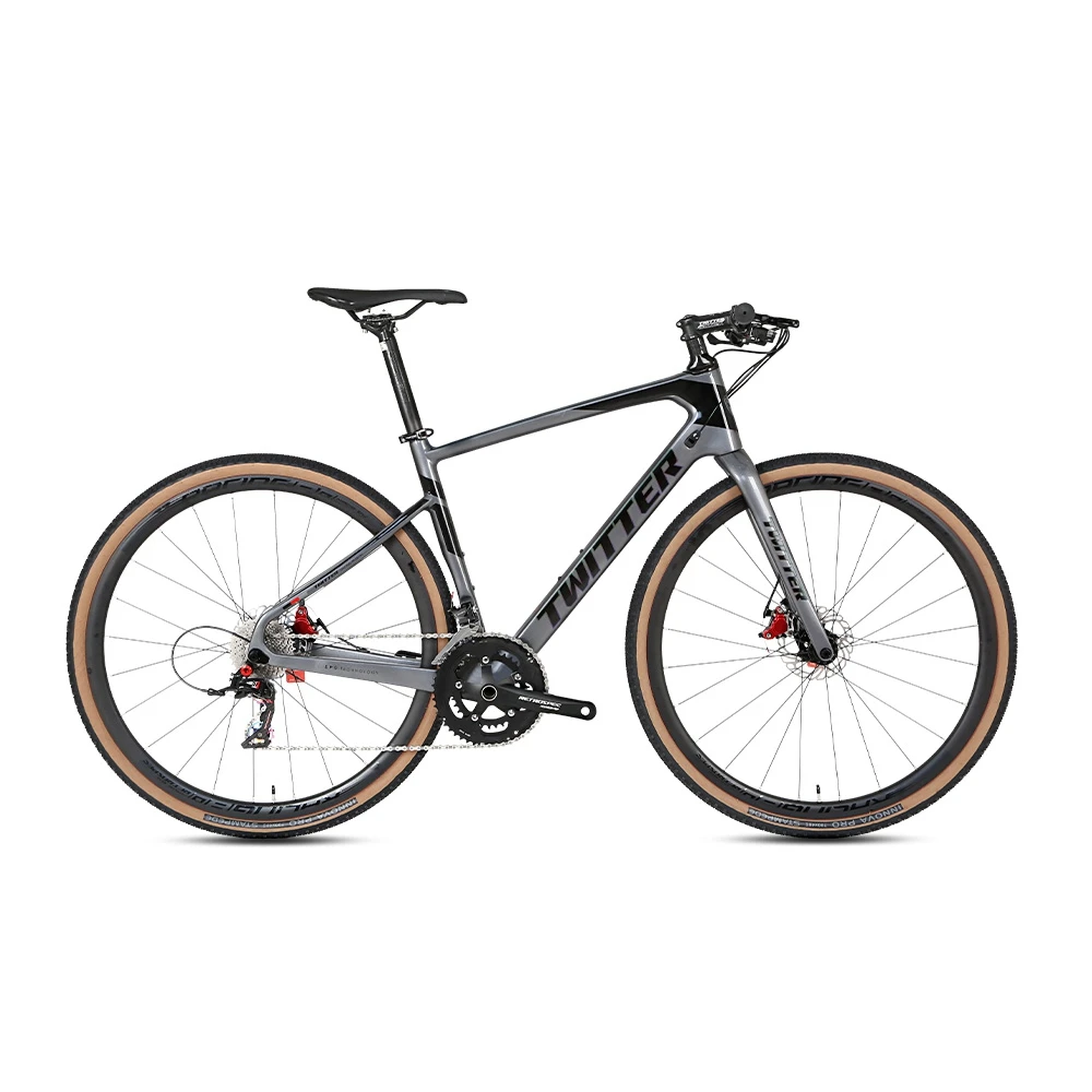 Twitter-Bici Da Strada In Fibra Di Carbonio, Bici Da Ghiaia, S700, Freno A Disco A 22 Velocità, Bicicletta Ibrida 700C, Vendita Calda