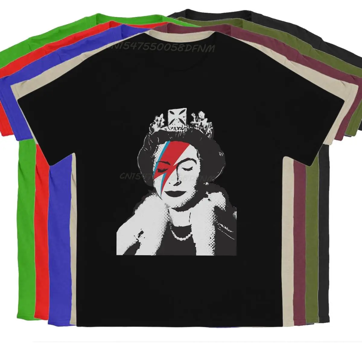 Uomo Banksy Face Makeup T-Shirt The Crown Tv Puro Cotone Abbigliamento Uomo Vintage Uomo T-Shirt Camisas Tees T-Shirt Oversize