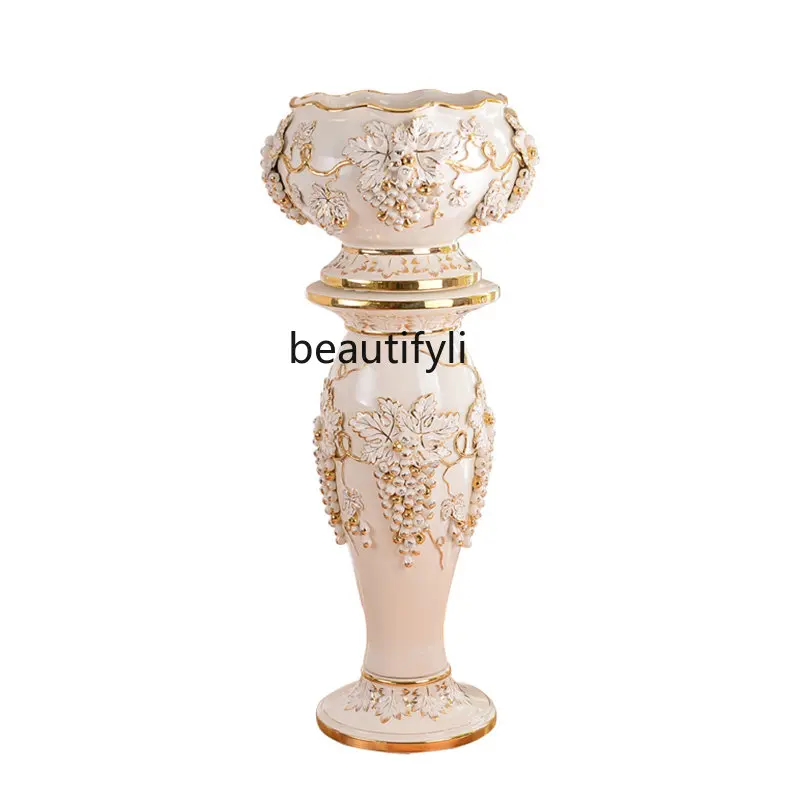 Zq Colonna Romana In Ceramica In Stile Europeo Colonna Romana Vintage Soggiorno Tv Cabinet Decorazioni Decorazione Vaso Da Pavimento