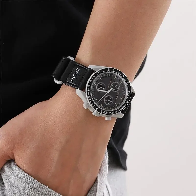 Orologi Da Uomo Planet Series Orologi Da Uomo Moon Watches Cinturino In Pelle Con Gancio E Anello Cinturino Moda Sport Orologi Da Polso Al Quarzo Per 