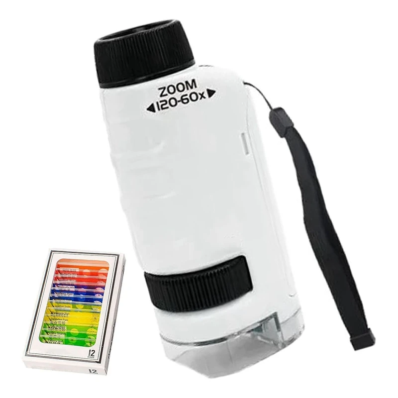 Minilabsters Miniscope Kids, Mini Labsters Microscopio Portatile, Mini Labsters Microscopio Portatile (Bianco)