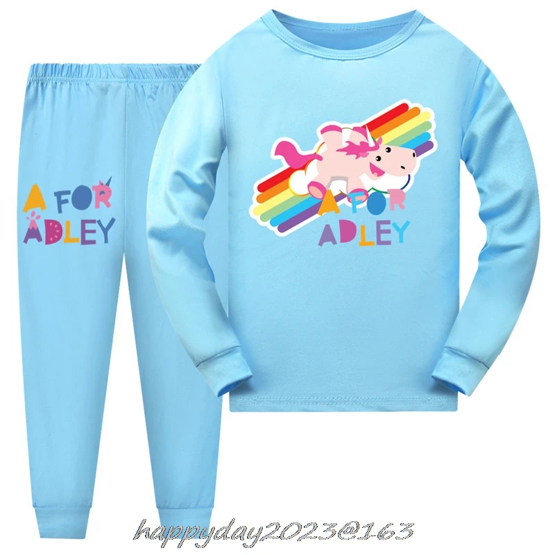 New Boys Sets New A For Adley Clothes Girls Teens Long Sweatshirt Pants Children'S Clothing Set Spring Fall 2-14Y Home Nightwear