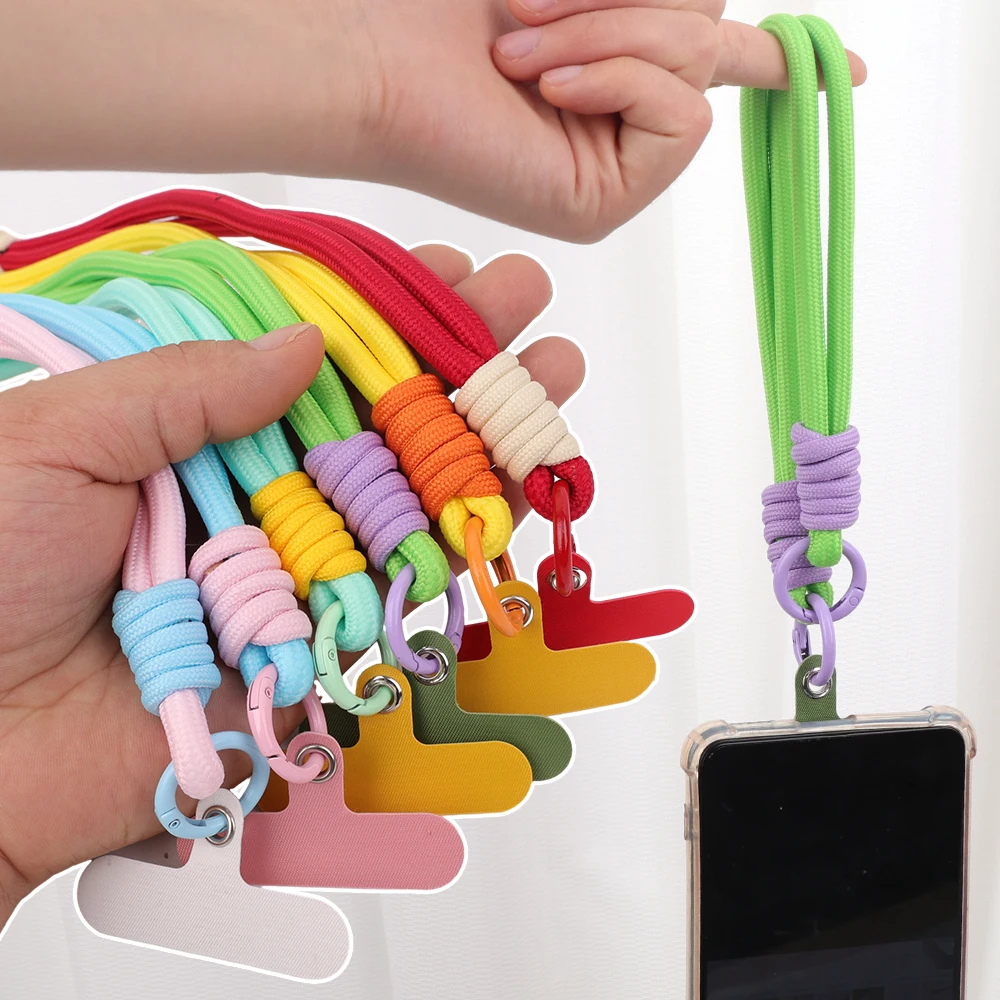 Nuovo Portachiavi Con Cinturino Da Polso Intrecciato A Mano Cordino Per Cellulare Per Iphone Samsung Xiaomi Huawei Hanging Cell Phones Hand Rope Charm