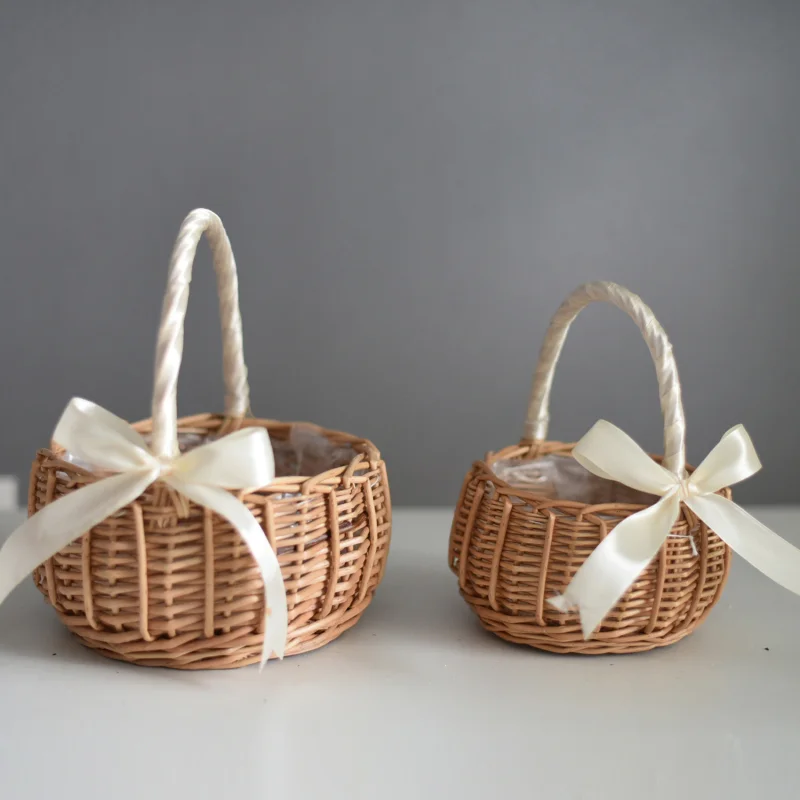 Cesto Di Fiori Intrecciati Cesto Di Immagazzinaggio In Rattan Cesto Di Fiori Fatto A Mano Cesto Di Fiori Fatti A Mano Per La Decorazione Domestica Di 